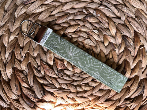 Sage Leafy Wristlet Keychain
