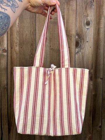 Red Stripe Tote Bag