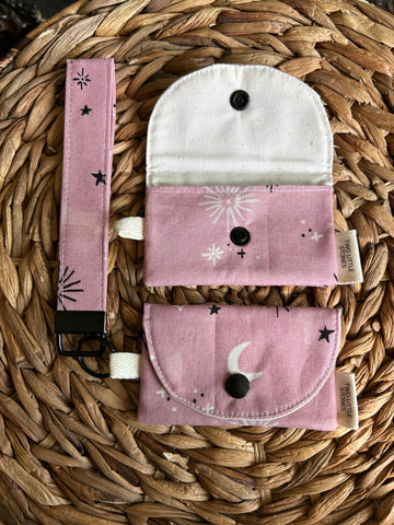 Mauve Stars Card Holder
