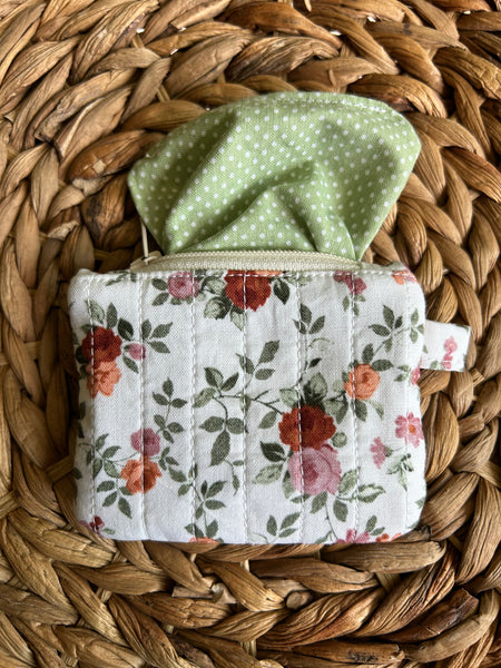 White Floral Mini Zip