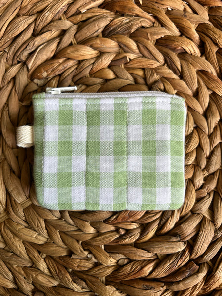 Green Gingham Mini Zip