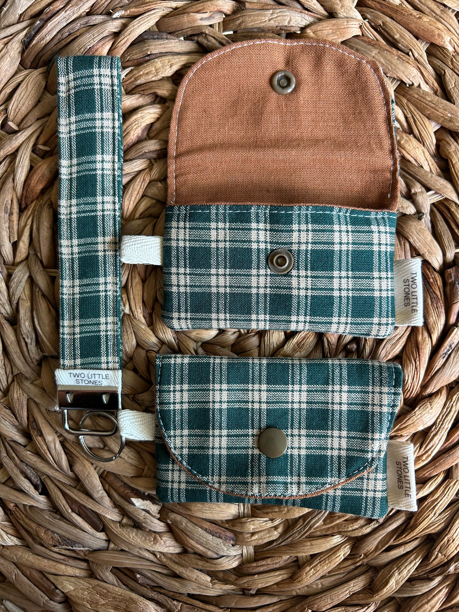 Green Plaid Card Holder