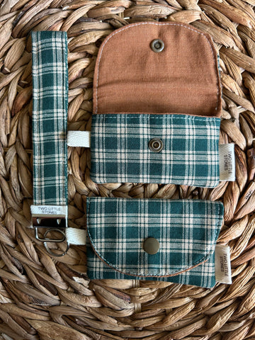 Green Plaid Card Holder