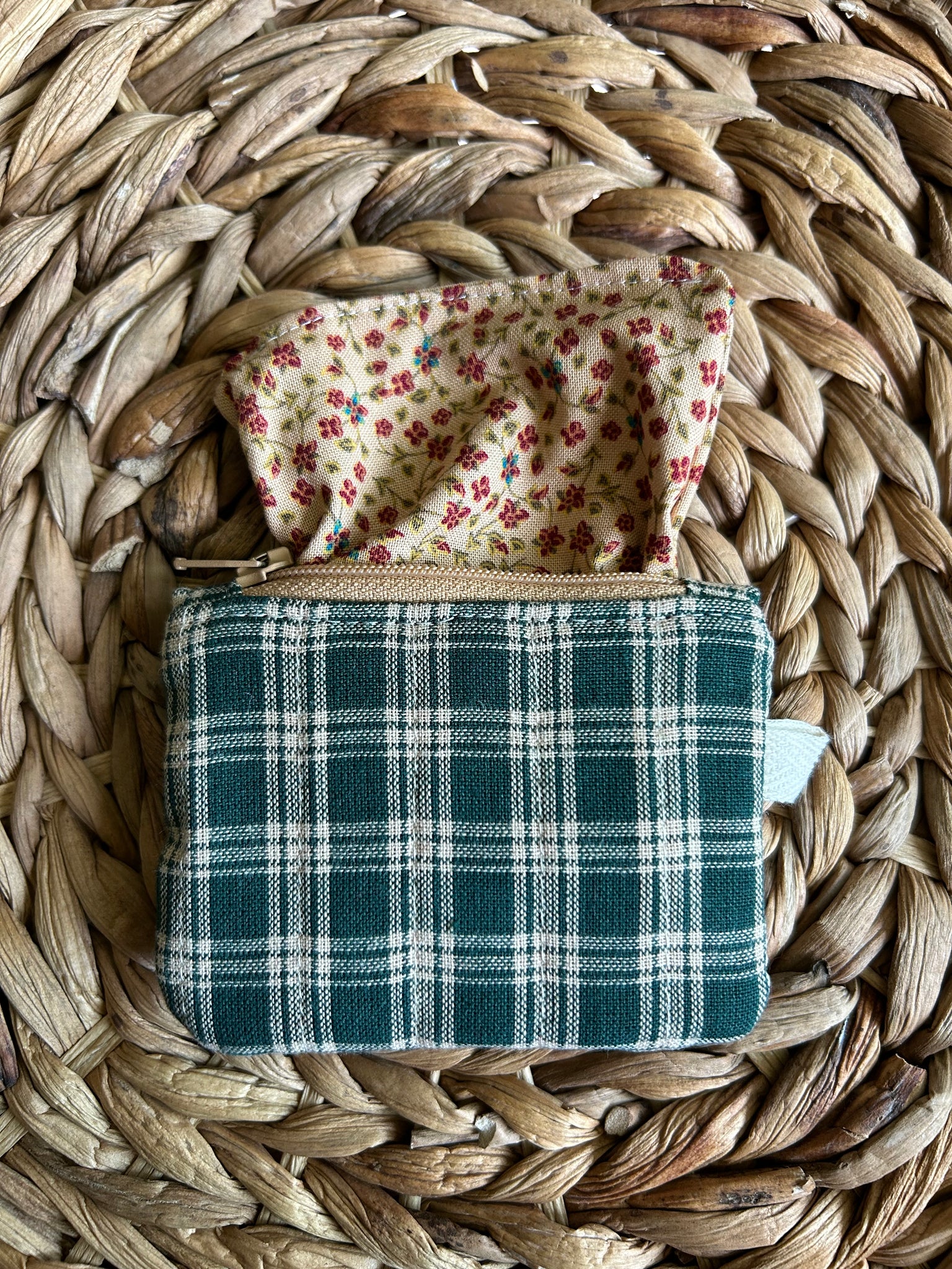 Green Plaid Mini Zip