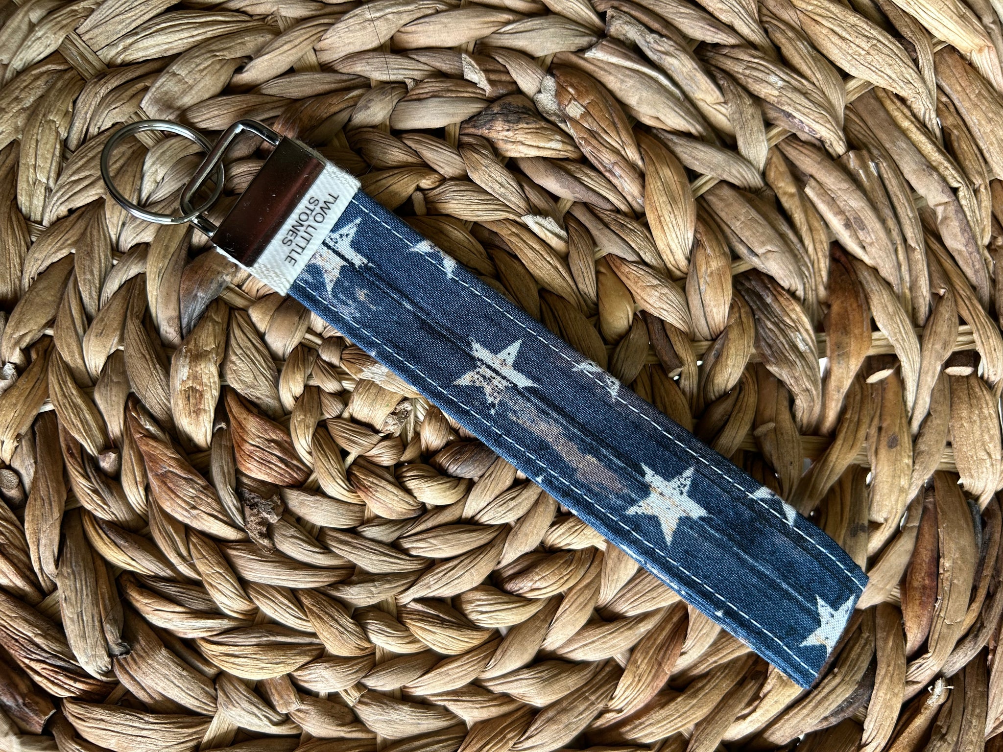 Blue Stars Wristlet Keychain