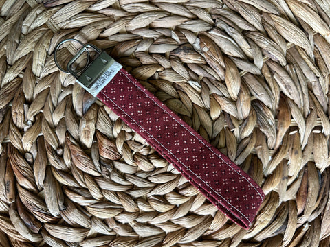 Burgundy Mini Wristlet Keychain