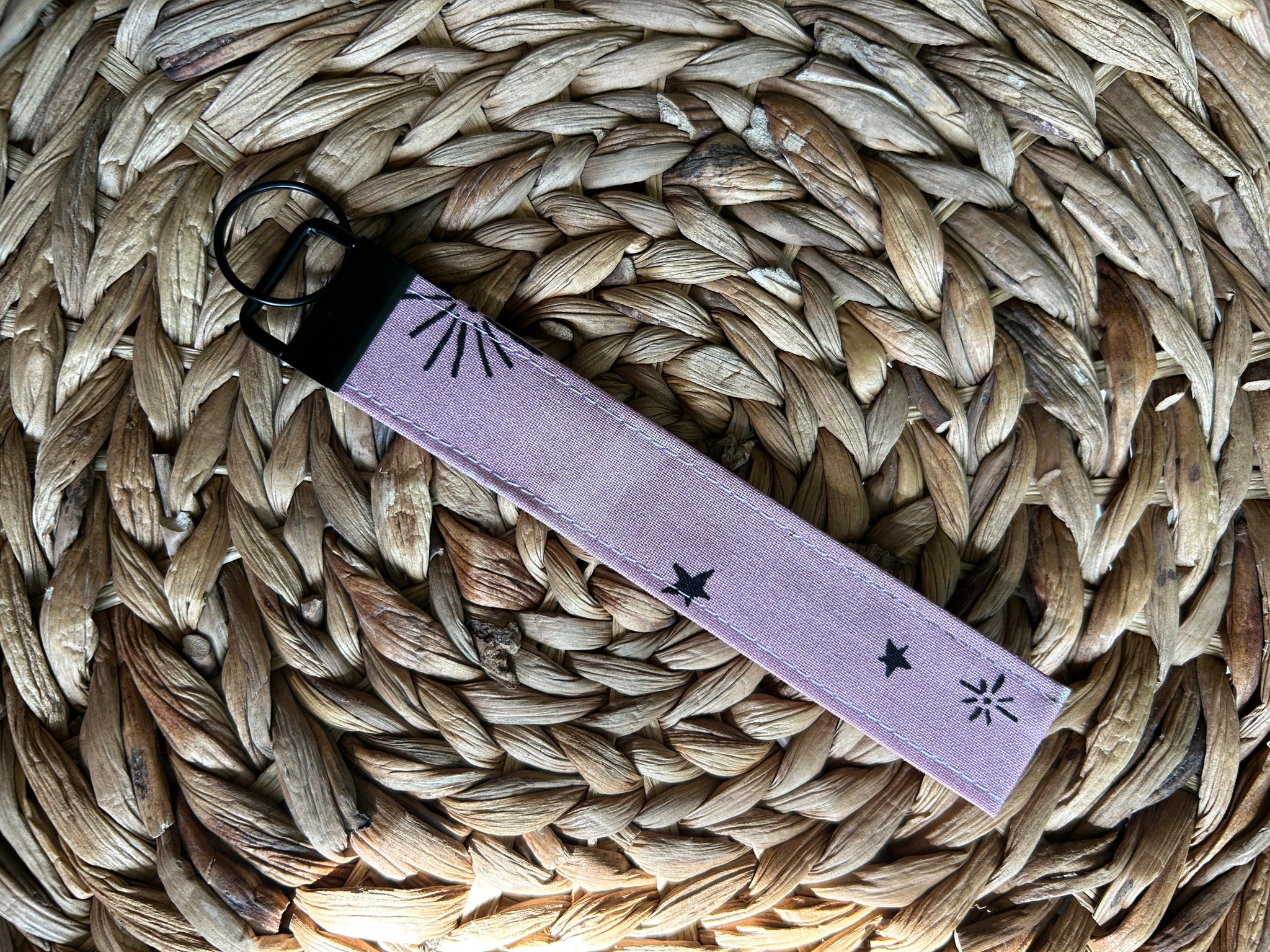 Mauve Stars Wristlet Keychain