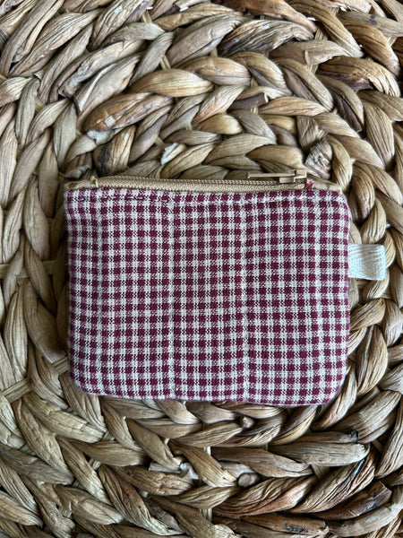 Red Mini Check Mini Zip