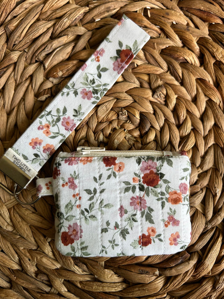 White Floral Mini Zip