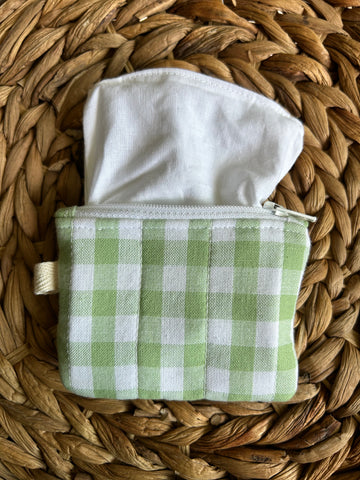 Green Gingham Mini Zip