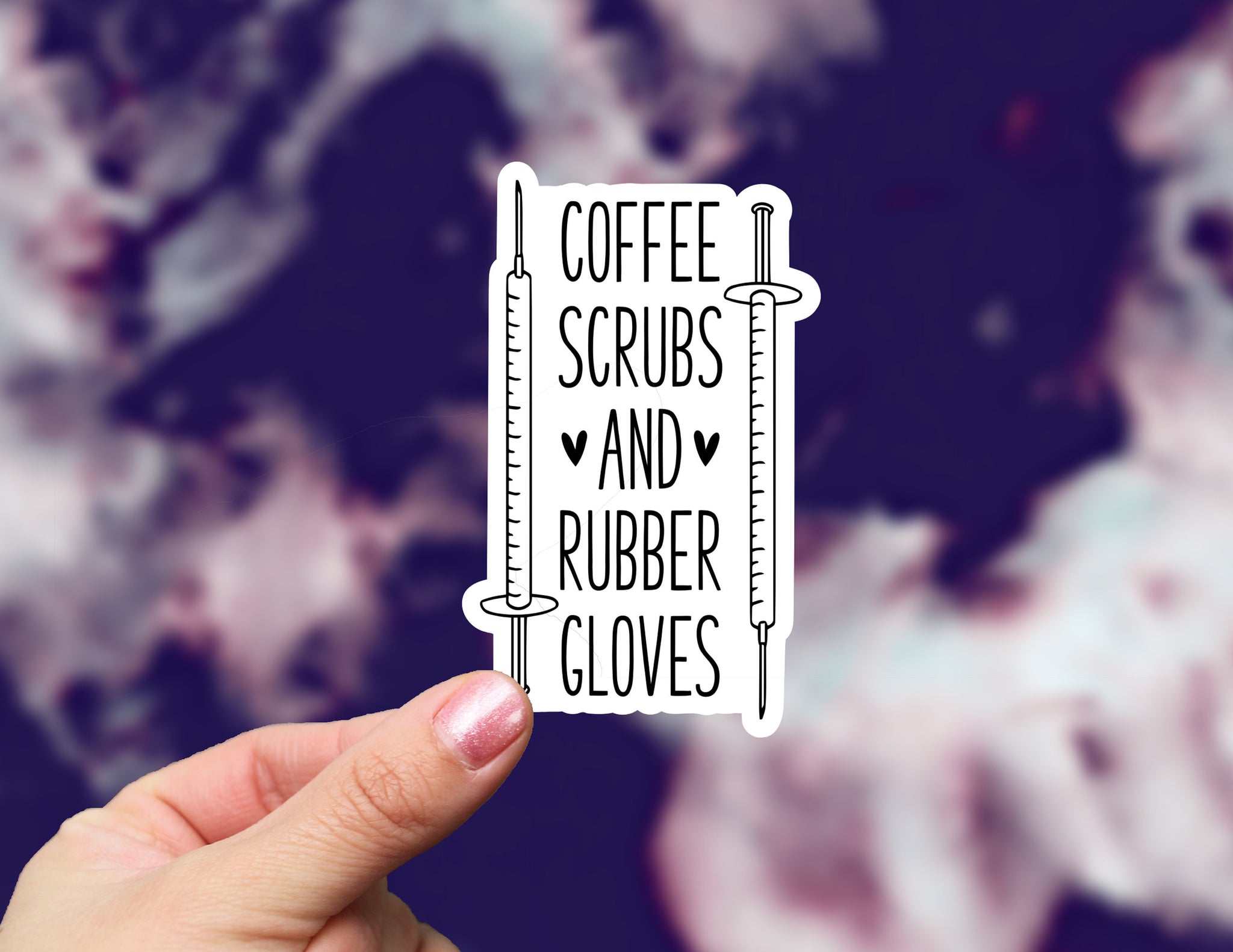 "Nurse" Coffee Scrubs and Rubber Gloves Sticker