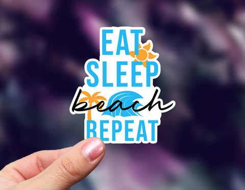 Eat Sleep Beach Repeat Sticker